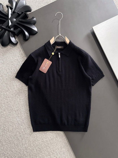 260511 New high-quality combed cotton yarn knitted polo shirt