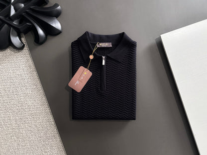 260511 New high-quality combed cotton yarn knitted polo shirt