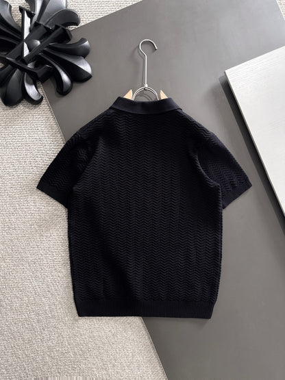 260511 New high-quality combed cotton yarn knitted polo shirt