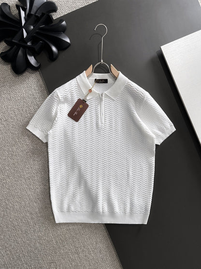260511 New high-quality combed cotton yarn knitted polo shirt