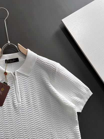 260511 New high-quality combed cotton yarn knitted polo shirt