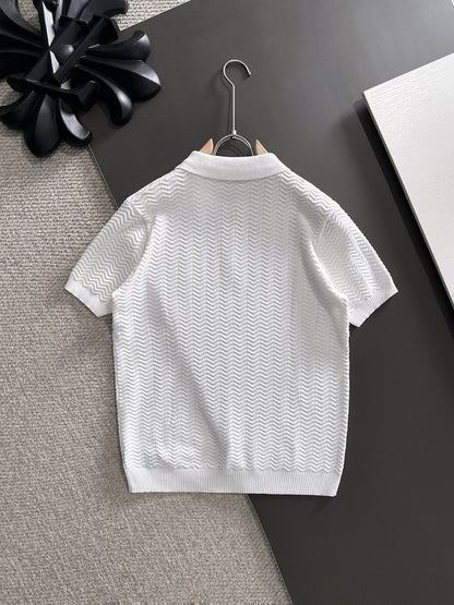 260511 New high-quality combed cotton yarn knitted polo shirt