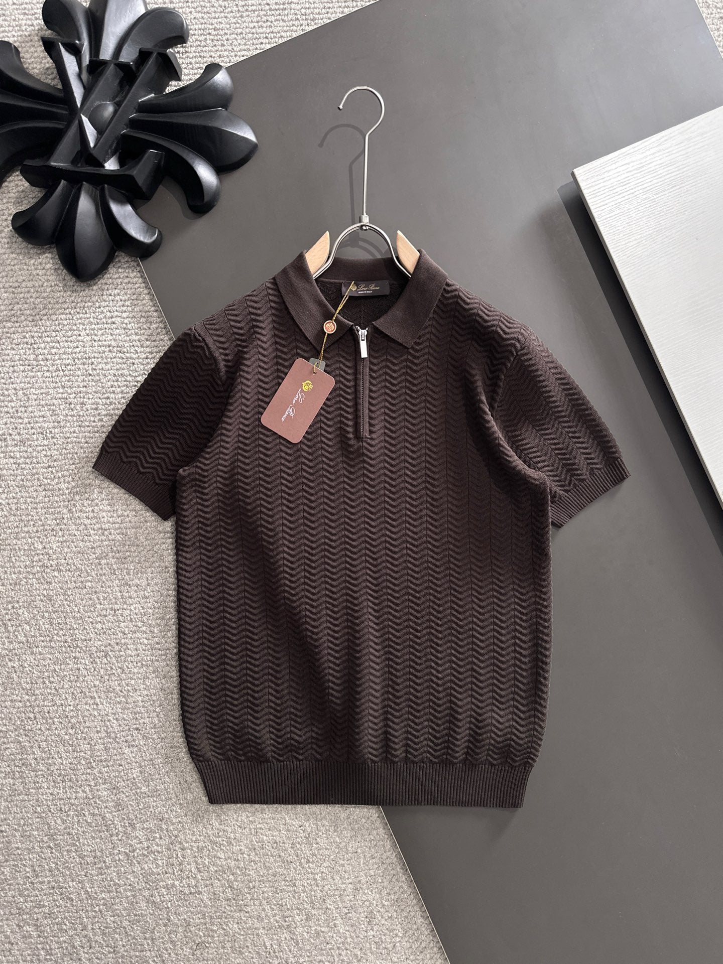 260511 New high-quality combed cotton yarn knitted polo shirt