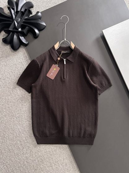 260511 New high-quality combed cotton yarn knitted polo shirt