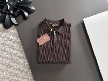 260511 New high-quality combed cotton yarn knitted polo shirt