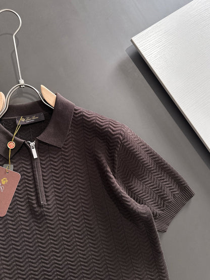 260511 New high-quality combed cotton yarn knitted polo shirt