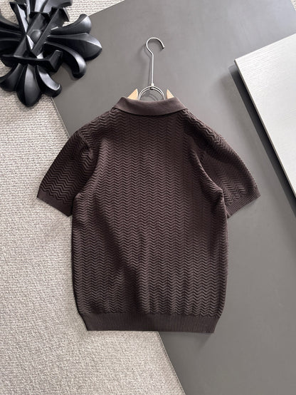 260511 New high-quality combed cotton yarn knitted polo shirt