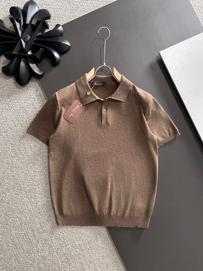 260511 New high-quality combed cotton yarn knitted polo shirt