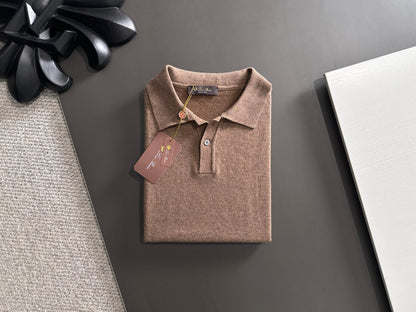 260511 New high-quality combed cotton yarn knitted polo shirt