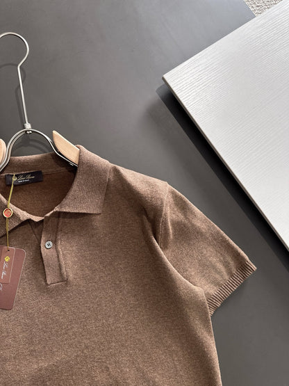 260511 New high-quality combed cotton yarn knitted polo shirt