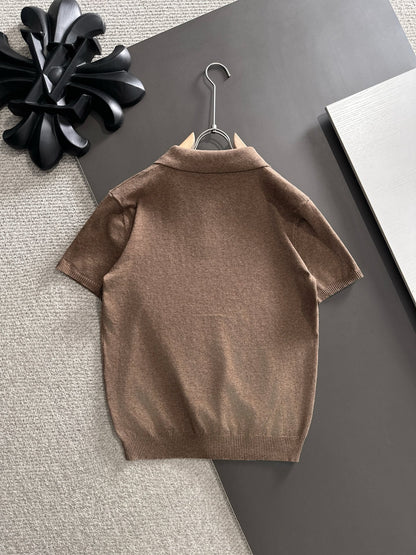 260511 New high-quality combed cotton yarn knitted polo shirt