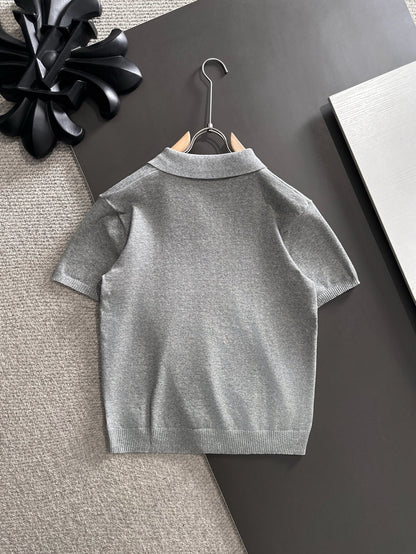 260511 New high-quality combed cotton yarn knitted polo shirt