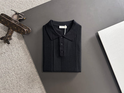 260511 New high-quality combed cotton yarn knitted polo shirt