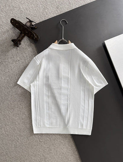 260511 New high-quality combed cotton yarn knitted polo shirt