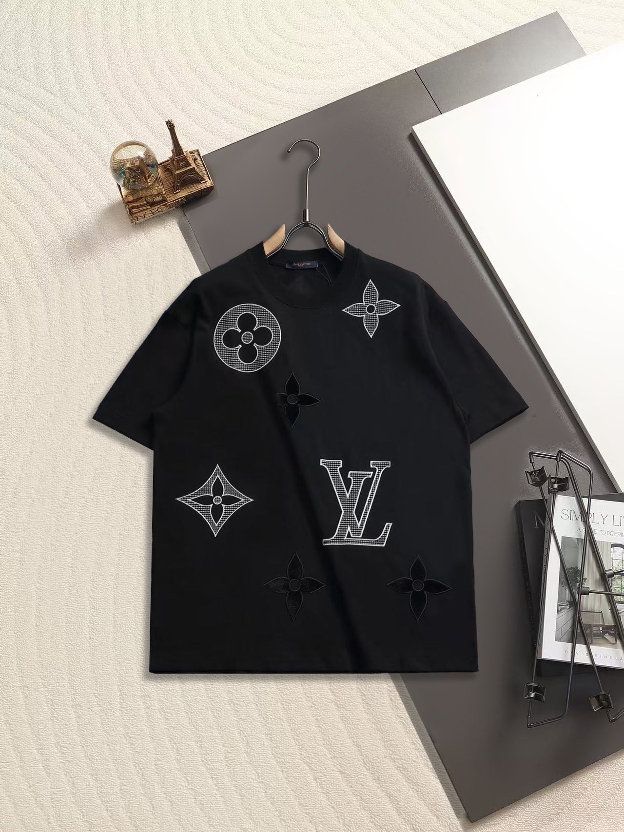 260511 New high-quality three-dimensional large embroidery T-shirt