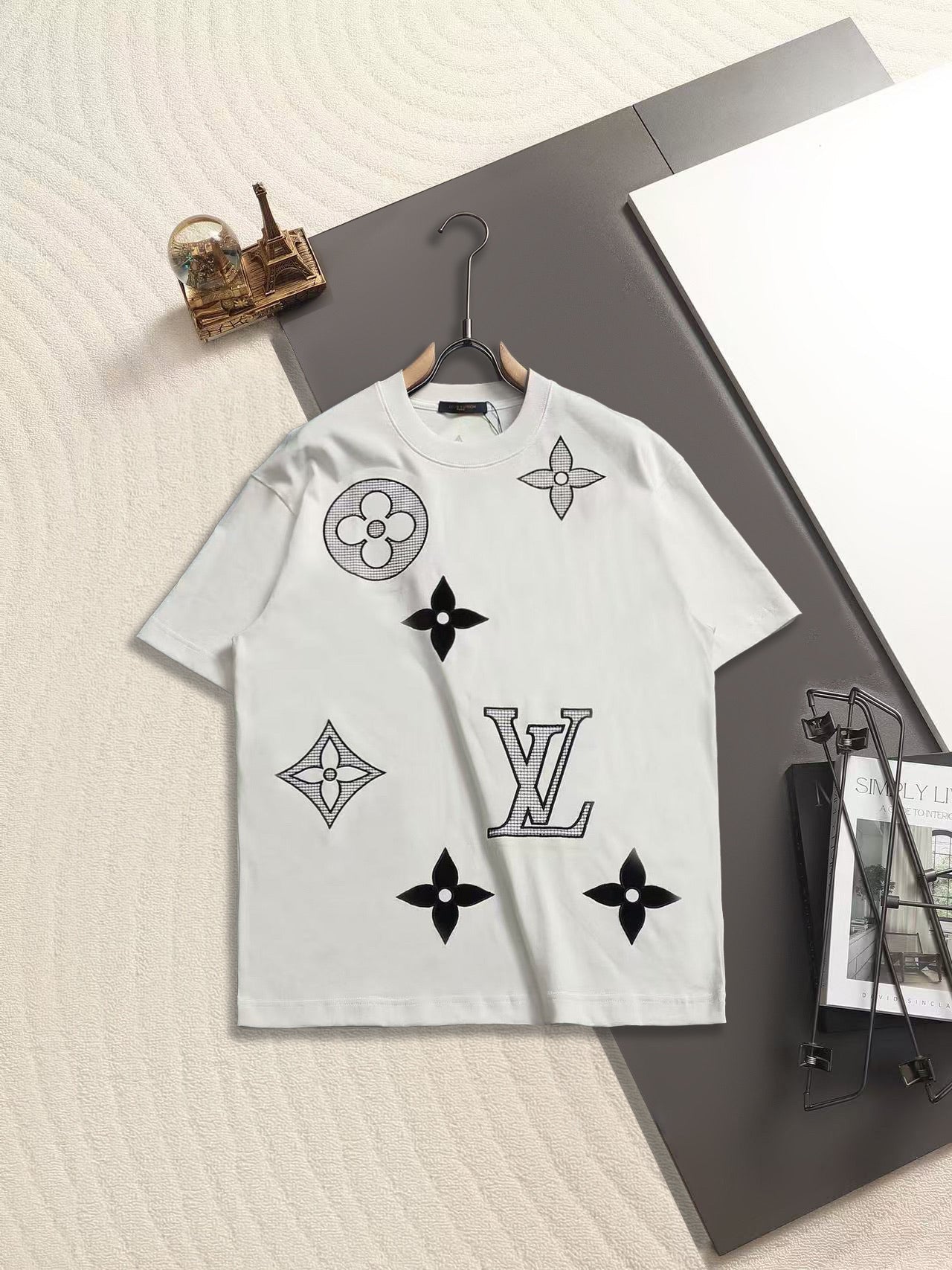 260511 New high-quality three-dimensional large embroidery T-shirt