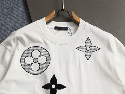 260511 New high-quality three-dimensional large embroidery T-shirt