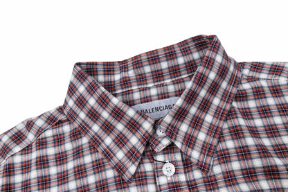 260511 New high-quality checked pocket logo embroidered patch fake two-piece shirt