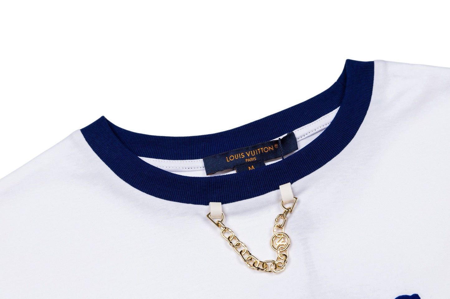 260511 New high-quality 4-character retro flocking printed chain T-shirt