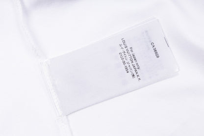 260511 New high-quality 4-character retro flocking printed chain T-shirt
