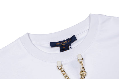 260511 New high-quality custom fabric large print chain T-shirt