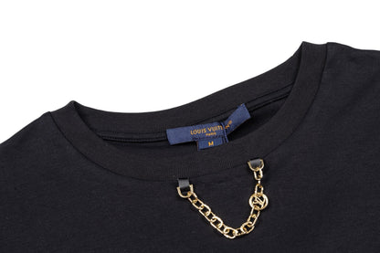 260511 New high-quality custom fabric large print chain T-shirt