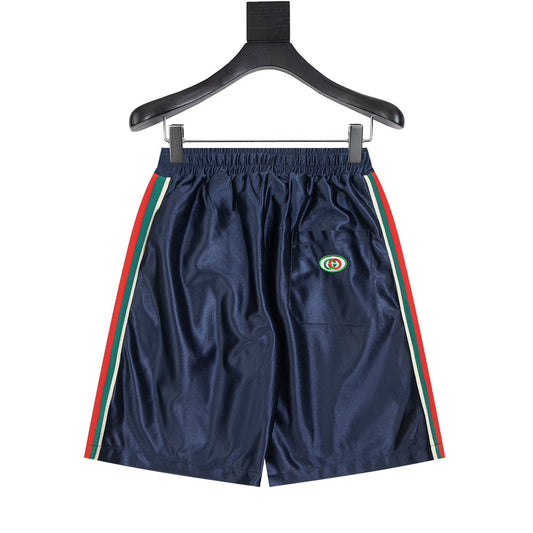 260511 New high-quality red and green striped velvet texture short pants