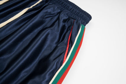 260511 New high-quality red and green striped velvet texture short pants