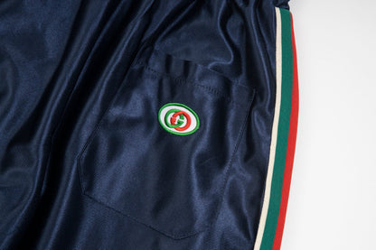 260511 New high-quality red and green striped velvet texture short pants