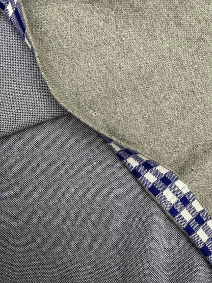 260511 New high-quality, thick, custom-designed plaid patchwork knitted short-sleeved shirt