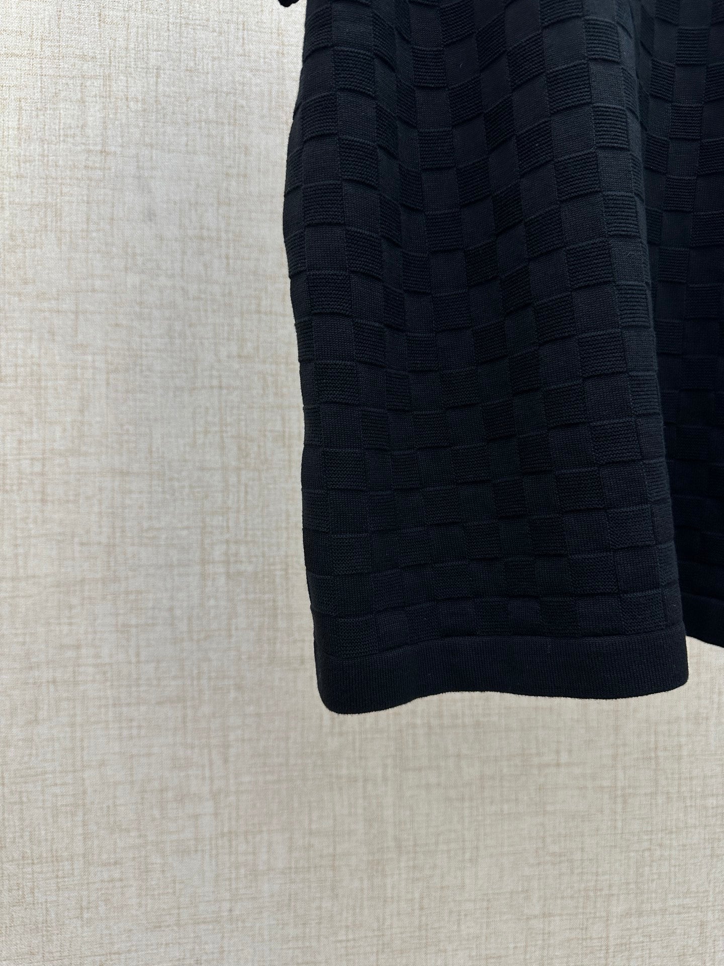 260511 New high-quality check-pattern jacquard wool jersey polo shirt