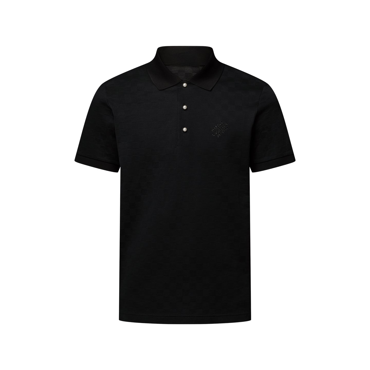 260511 New high-quality check-pattern jacquard wool jersey polo shirt
