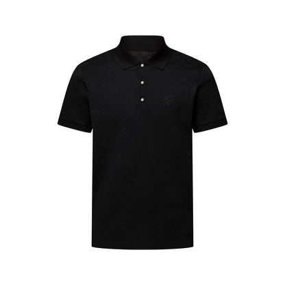 260511 New high-quality check-pattern jacquard wool jersey polo shirt