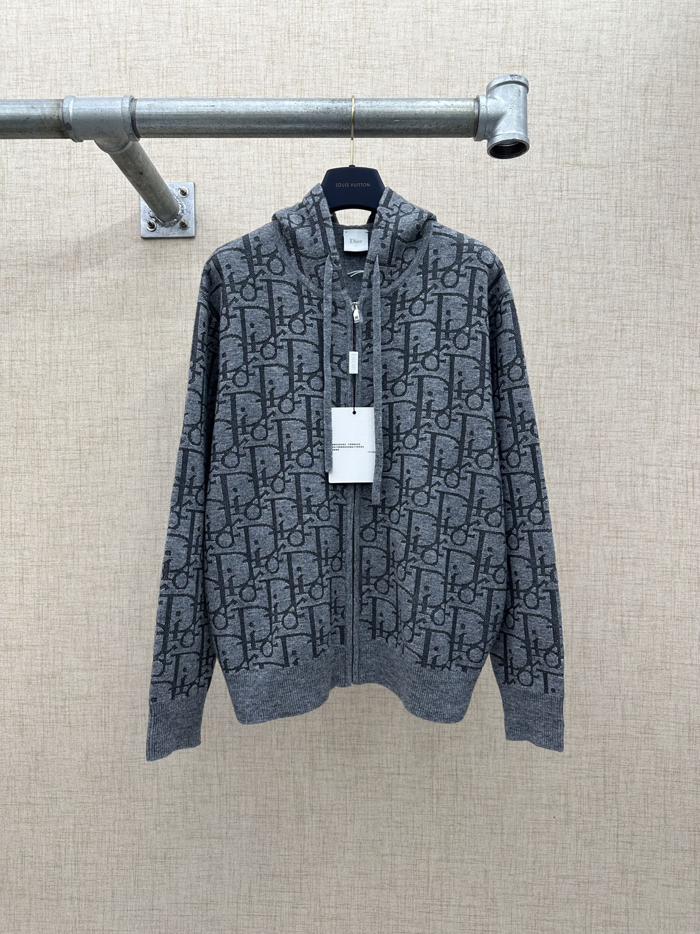 260511 New high-quality custom full-print hooded zipper wool blend cardigan