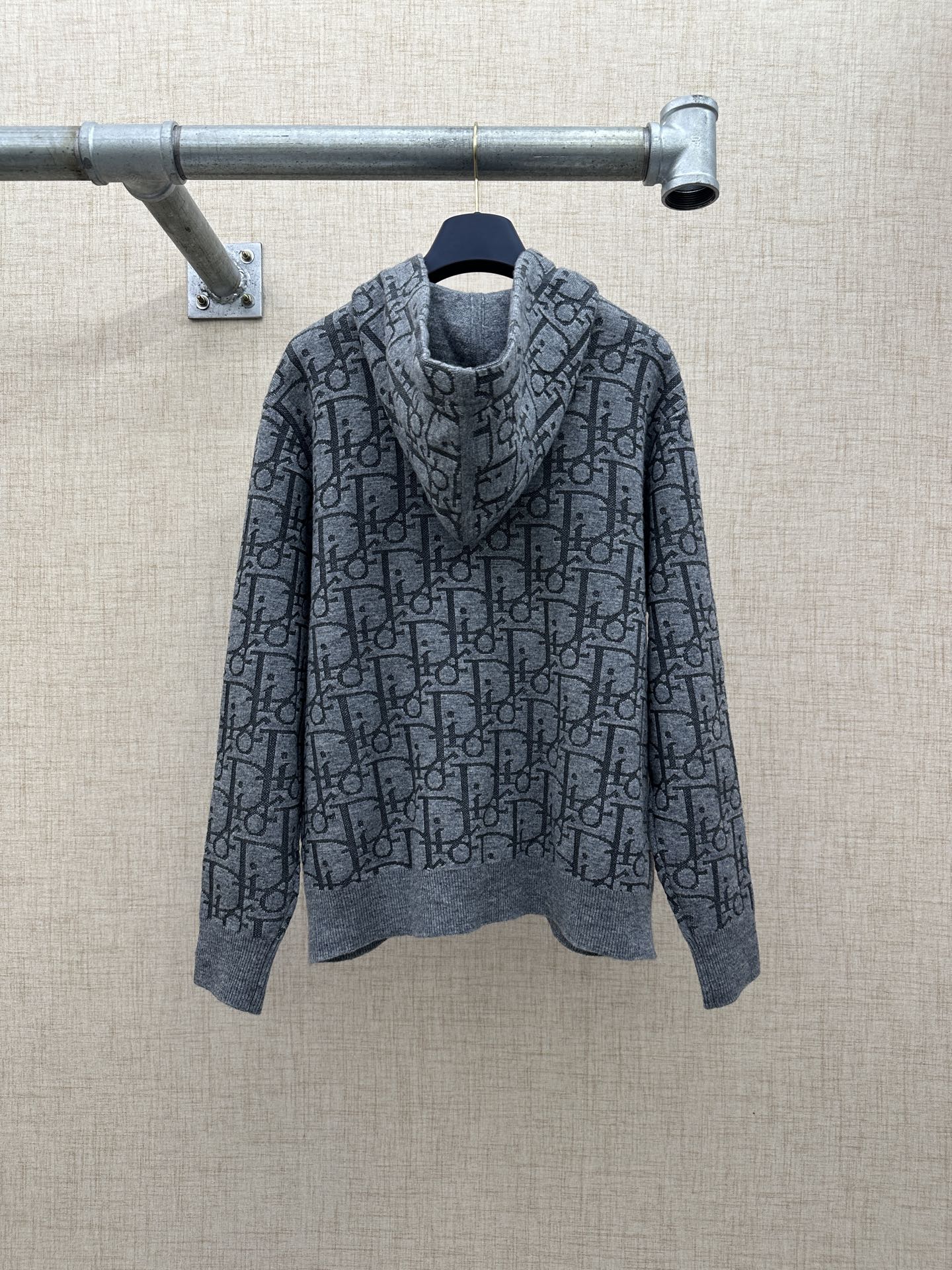 260511 New high-quality custom full-print hooded zipper wool blend cardigan