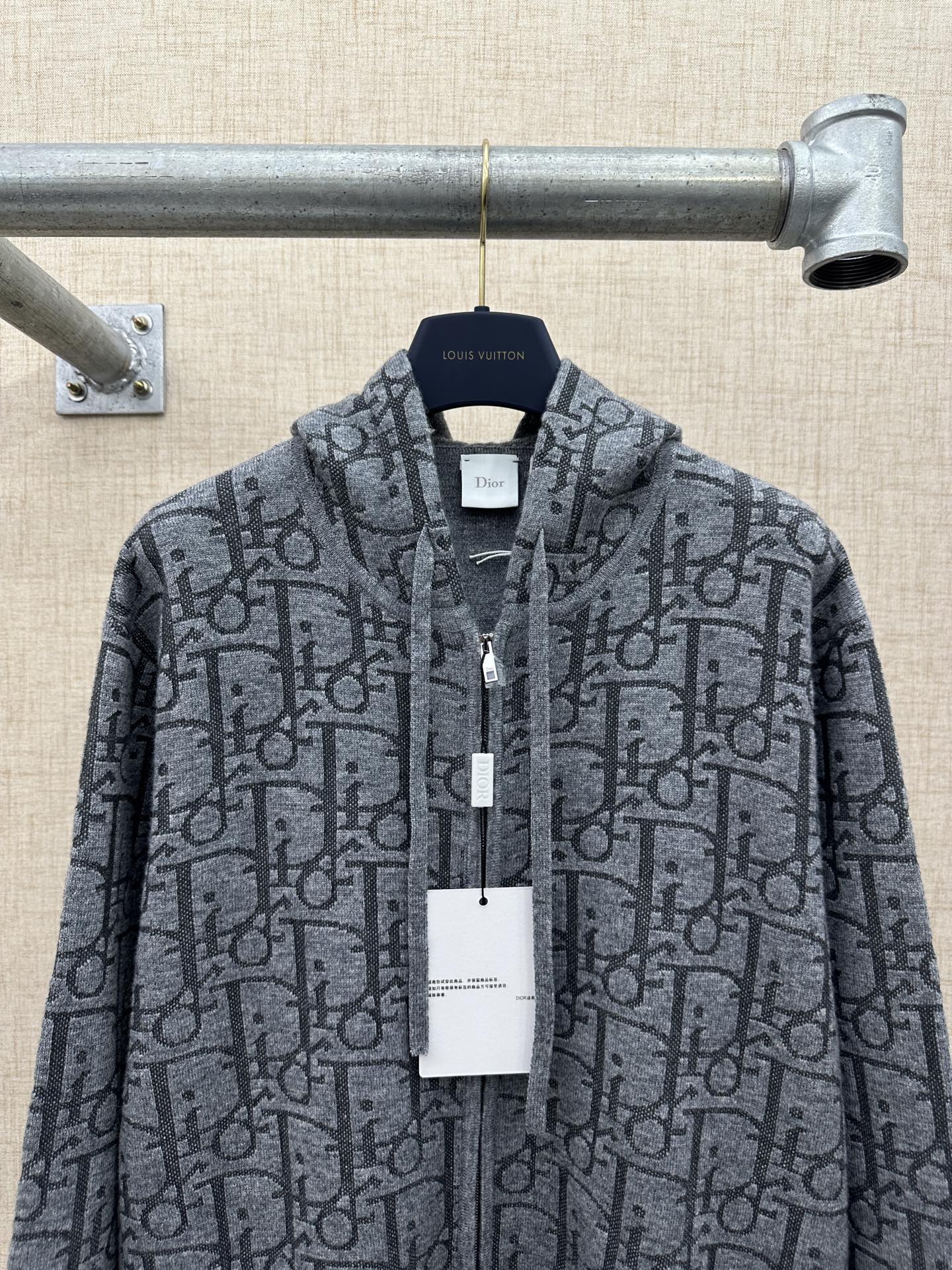 260511 New high-quality custom full-print hooded zipper wool blend cardigan