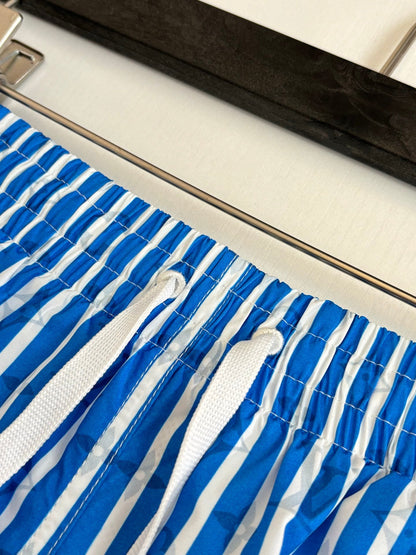 260521 New high-quality blue and white striped casual shorts