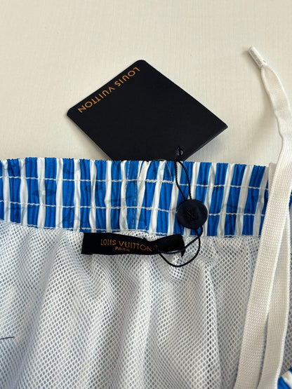 260521 New high-quality blue and white striped casual shorts
