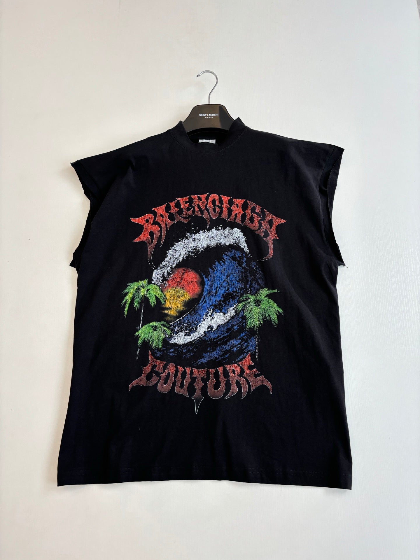 260521 New high-quality sunset wave print pullover vest