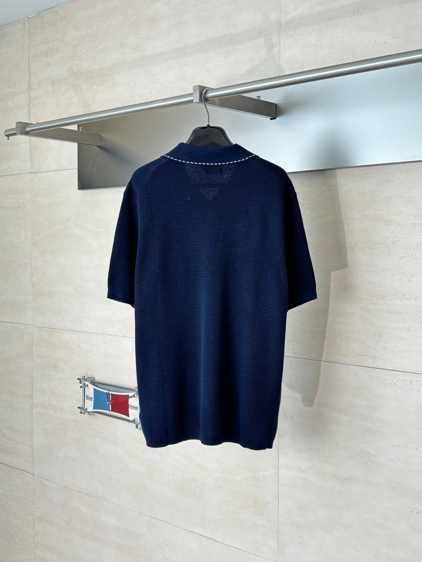 260521 New high-quality V-neck knitted polo with a collar and short sleeves