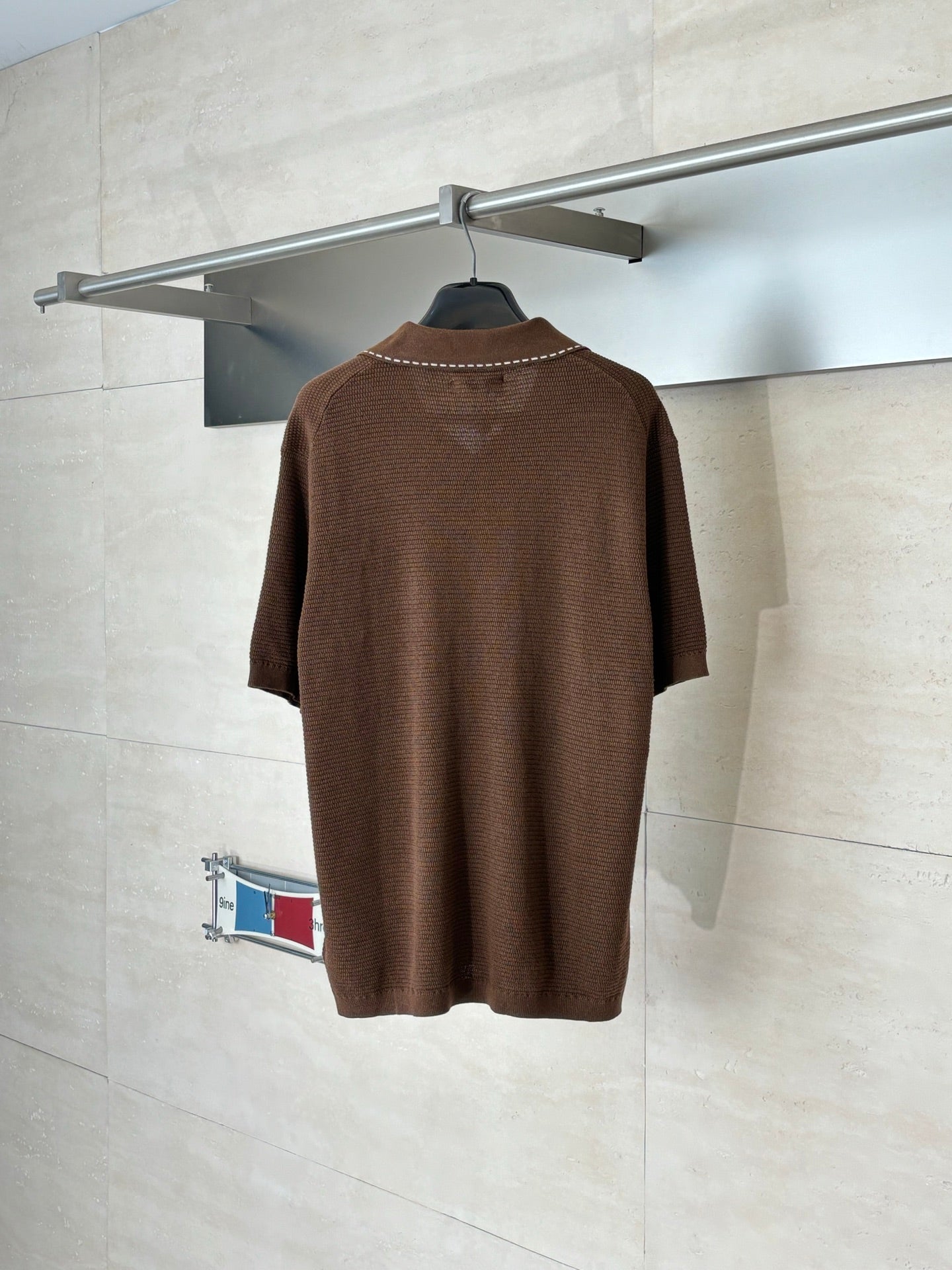 260521 New high-quality V-neck knitted polo with a collar and short sleeves