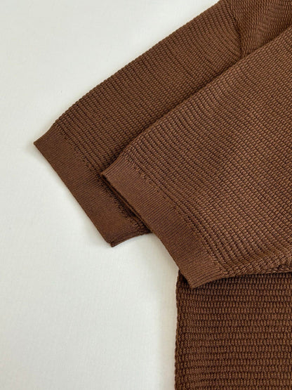 260521 New high-quality V-neck knitted polo with a collar and short sleeves