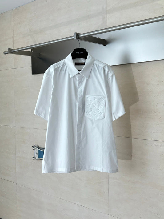 260521 New high-quality embroidered pocket crew-neck short-sleeved shirt