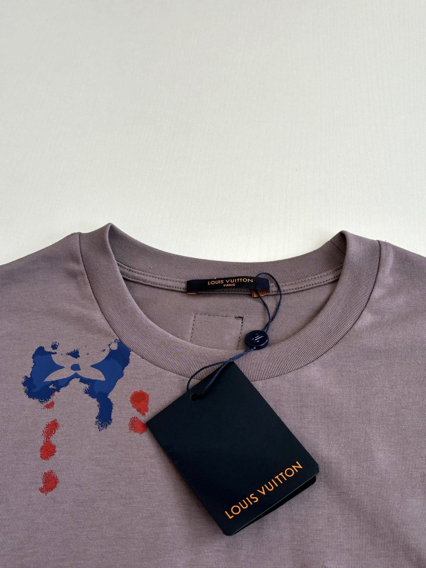 260521 New high-quality hand-drawn ink-blurry print round-neck T-shirt