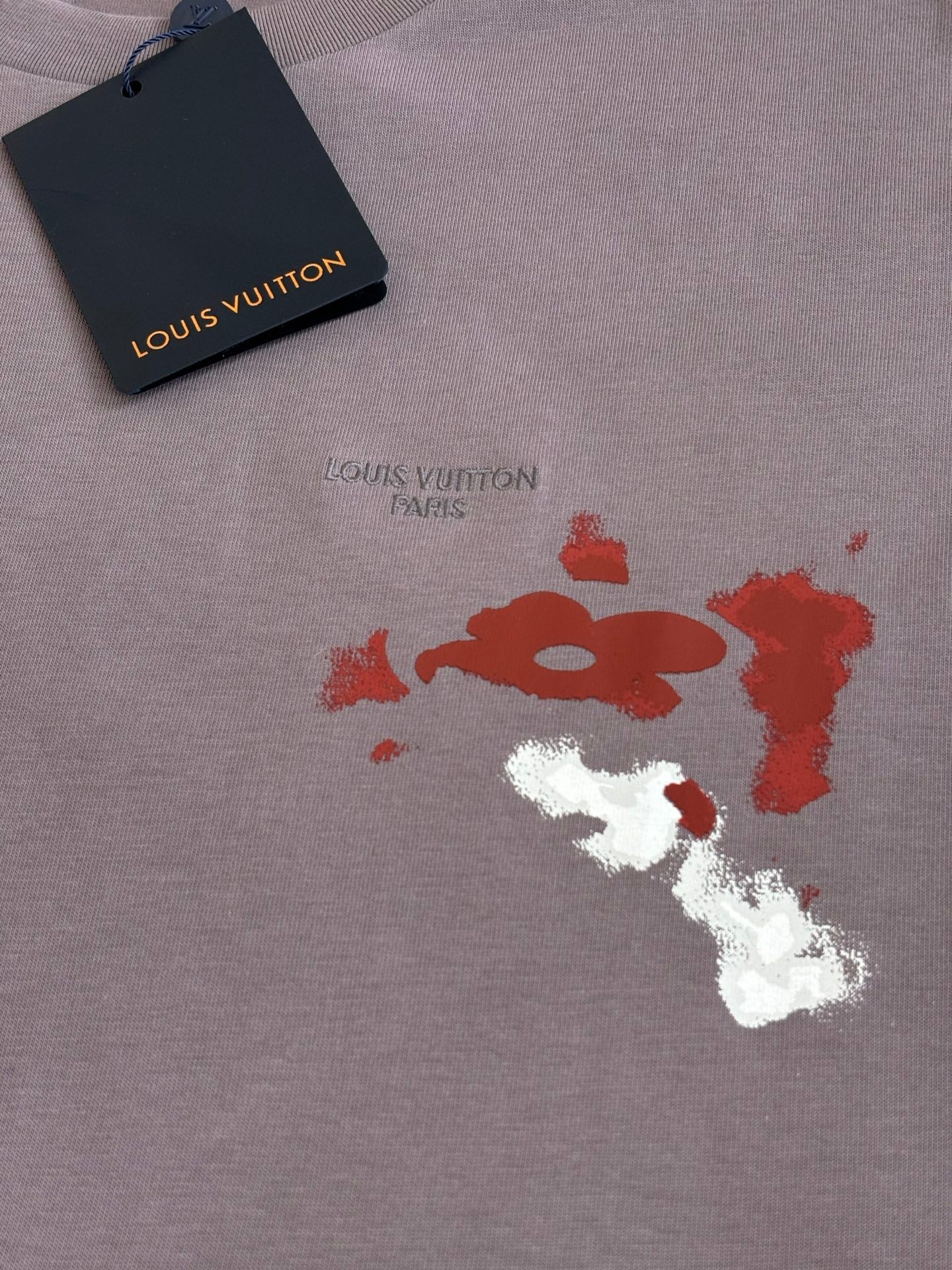 260521 New high-quality hand-drawn ink-blurry print round-neck T-shirt
