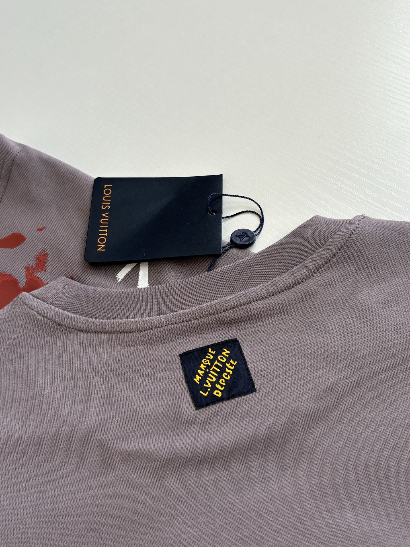 260521 New high-quality hand-drawn ink-blurry print round-neck T-shirt