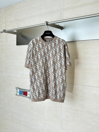 260521 New high-quality custom-made fabric jacquard knitted T-shirt
