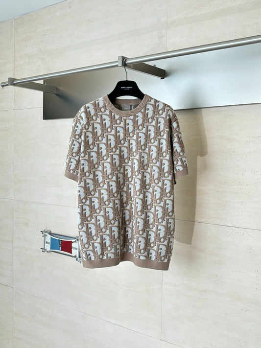 260521 New high-quality custom-made fabric jacquard knitted T-shirt