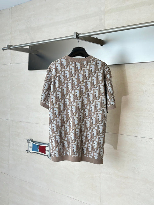 260521 New high-quality custom-made fabric jacquard knitted T-shirt