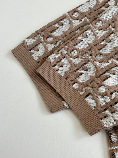 260521 New high-quality custom-made fabric jacquard knitted T-shirt